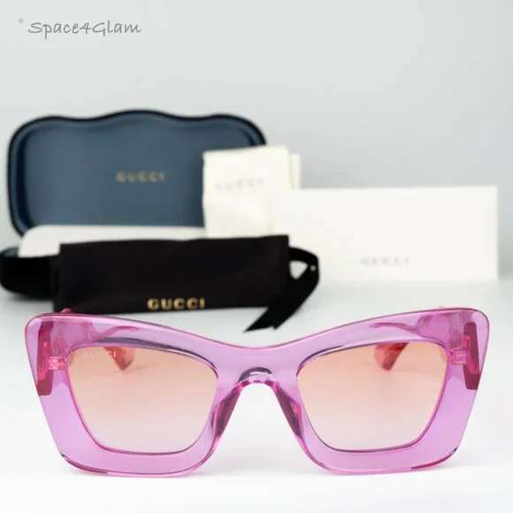 Gucci Women Sunglasses Trans Pink Orange Violet Grad Butterfly GG1552S 003 NEW m_67f52e9e7ddf56bd4d0bf8e2.jpeg main image 2